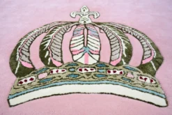 Pompöös by Casa Padrino Luxus Barock Teppich Krone von Harald Glööckler Rosa 200 x 300 cm