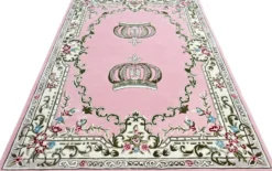 Pompöös by Casa Padrino Luxus Barock Teppich Krone von Harald Glööckler Rosa 200 x 300 cm