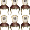 Pompöös by Casa Padrino Luxus Barock Esszimmerstühle Glitzerkrone & Engelsflügel Leopard / Weiß / Gold 50 x 60 x H.104 cm - Pompööse Barock Stühle designed by Harald Glööckler - 6 Esszimmerstühle