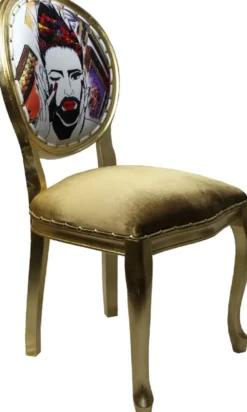 Pompöös by Casa Padrino Luxus Barock Esszimmerstühle Gold / Mehrfarbig 50 x 60 x H.104 cm - Pompööse Barock Stühle designed by Harald Glööckler - 4 Esszimmerstühle