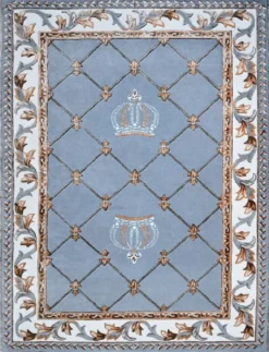 Pompöös by Casa Padrino Luxus Barock Teppich Krone von Harald Glööckler Blau 200 x 300 cm