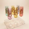 Pompöös by Casa Padrino Luxus Champagnerglas Set Bunt Ø 6 x H. 25 cm - Champagnergläser mit 24 Karat Vergoldung - Pompööse Gläser designed by Harald Glööckler