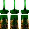 Pompöös by Casa Padrino Luxus Champagnerglas Set Dunkelgrün / Gold Ø 6 x H. 25 cm - Champagnergläser mit 24 Karat Vergoldung - Pompööse Gläser designed by Harald Glööckler