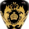 Pompöös by Casa Padrino Luxus Pokal Vase mit 24 Karat Vergoldung Schwarz / Gold Ø 14 x H. 30,5 cm - Pompööse Blumenvase designed by Harald Glööckler