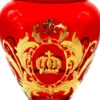 Pompöös by Casa Padrino Luxus Pokal Vase mit 24 Karat Vergoldung Rot / Gold Ø 14 x H. 30,5 cm - Pompööse Blumenvase designed by Harald Glööckler
