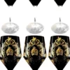Pompöös by Casa Padrino Luxus Rotweinglas Set Schwarz / Gold Ø 8,7 x H. 20,3 cm - Weingläser mit 24 Karat Vergoldung - Pompööse Weingläser designed by Harald Glööckler