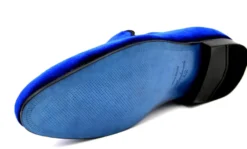 Pompöös by Casa Padrino Luxus Samt Slipper Krone Royalblau / Gold - Verschiedene Schuhgrößen - designed by Harald Glööckler