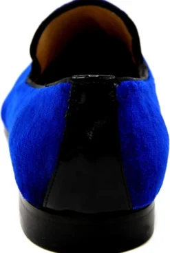 Pompöös by Casa Padrino Luxus Samt Slipper Krone Royalblau / Gold - Verschiedene Schuhgrößen - designed by Harald Glööckler