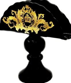 Pompöös by Casa Padrino Luxus Serviettenhalter mit 24 Karat Vergoldung Schwarz / Gold 19,5 x 9 x H. 19 cm - Pompööser Serviettenhalter designed by Harald Glööckler
