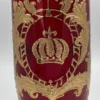 Pompöös by Casa Padrino Luxus Vase mit 24 Karat Vergoldung Rot / Gold Ø 12,3 x H. 30 cm - Pompööse Blumenvase designed by Harald Glööckler - Handgefertigt und per Hand bemalt - Edel & Prunkvoll