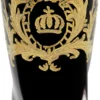 Pompöös by Casa Padrino Luxus Wasserglas mit 24 Karat Vergoldung Schwarz / Gold Ø 8 x H. 13,5 cm - Pompööses Trinkglas designed by Harald Glööckler