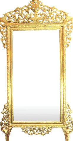 Riesiger Casa Padrino Barock Spiegel Gold 220 x 120 cm - Edel & Prunkvoller Wandspiegel Shiny Gold
