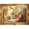 Riesiges Handgemaltes Barock Öl Gemälde Abend mit Klassischer Musik Gold Prunk Rahmen 225 x 165 x 10 cm - Massives Material