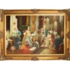 Riesiges Handgemaltes Barock Öl Gemälde Gesellschaft Gold Prunk Rahmen 225 x 165 x 10 cm - Massives Material